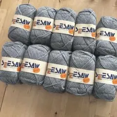 シーソー毛混並太　アクリル70%ウール30% 45g 10玉　グレーメランジ