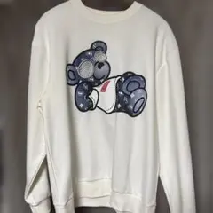RUMSODA クマイラスト スウェット M ホワイト