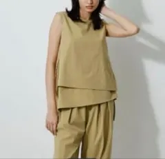 美品azul by moussyレイヤードカットソー　チュニック　ベスト　重ね着のサムネイル