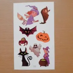 ♥残り2枚です♥タトゥーシール 防水♥ハロウィン 魔女 クロネコ 10-10♥④
