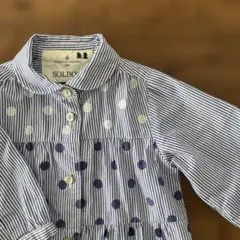 SOLBOIS ストライプ ドット シャツ 90