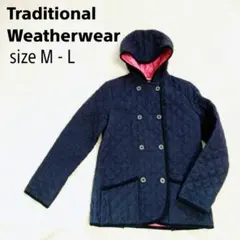 トラディショナルウエザーウェア ウールキルティングジャケット 紺 36 M L