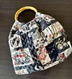和装バック 着物バック 琉球紅型柄 菊と蝶（白)入学卒業結婚式七五三