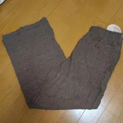 yumi　フクレ　ジャガードパンツ　М　ブラウン