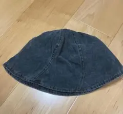 デニム生地ダークグレー バケットハット コットン