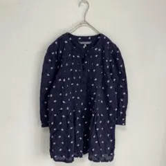 【LAURA ASHLEY】チュニック　刺繍　花柄　ロングブラウス　ハーフボタンのサムネイル