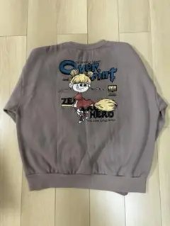 ブラウン Lサイズ プリント トレーナー