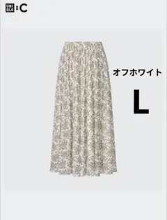 シフォンプリーツスカート オフホワイト ペイズリー