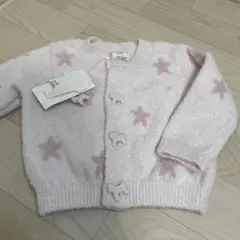 ジェラートピケ　ジェラピケ　星　ピンク　カーディガン　ベビー　スムージィーリブ