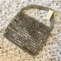 【極美品】ユナイテッドアローズメタル ビーズ シルバーショルダーバッグ 極美品】ユナイテッドアローズメタル ビーズ シルバーショルダーバッグ