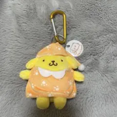 サンリオ ポムポムプリン パジャマ カラビナ マスコット キーホルダーぬいぐるみ