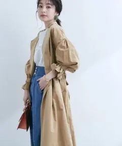 新品タグ付き⭐︎VIS【撥水】【花粉ガード】ノーカラー袖ボリュームコート