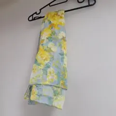 花柄ストール 青と黄色