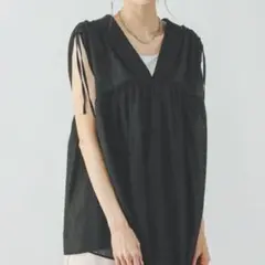 GLOBAL WORK エアリーリラックスギャザーブラウス M
