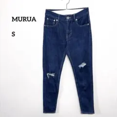 状態良好MURUA スキニーデニム ダークブルー Sストレッチ有d803のサムネイル