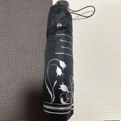 【新品未使用】折りたたみ式 ブラック日傘 花柄