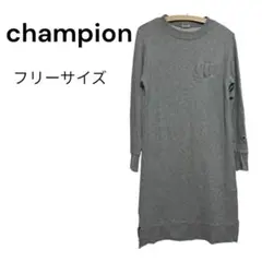 チャンピオン×イーハイフン スウェットワンピース グレー F 綿100