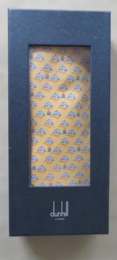 【新品・未使用】 dunhill ダンヒル ネクタイ 小紋柄 黄地 イルカ 碇