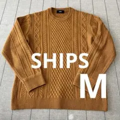 SHIPSシップス ケーブル編みニット セーター マスタード Mのサムネイル