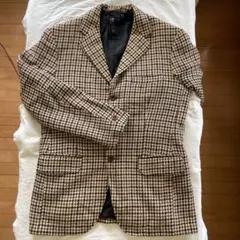 Harris Tweed千鳥格子柄 テーラードジャケット ブラウン系のサムネイル