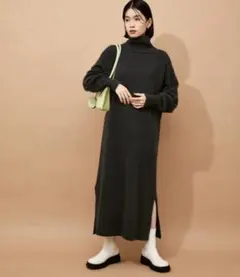 ADAM ET ROPE' ニットワンピース チャコールグレー