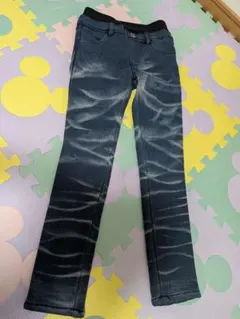 ダークブルー 水の波紋模様 長ズボン 140cm