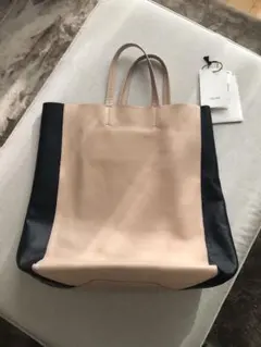 オールドセリーヌ　ホリゾンタルカバ　縦型トート　　ベージュブラック　ヴィンテージ