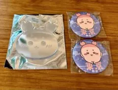 ちいかわ　古本屋　カニちゃん　缶バッジ　おかおミラーステッカー