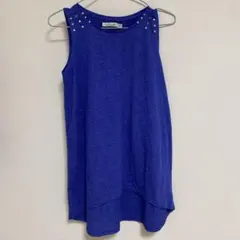 ZARA ブルー ノースリーブタンクトップ