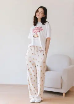 gelato pique プリン柄　パジャマ　ルームウェア　上下セット