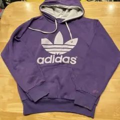adidas パープル パーカーシミ有り