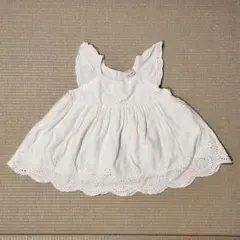 petit main フリル袖 ホワイトトップス　夏　女の子