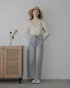 ジュメロ jumelle wide loose denim ブルー M デニム