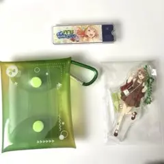 プロセカスシローコラボのマルチポーチ ピンバッチのセット　花里みのり