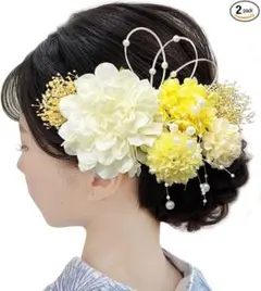 髪飾り ダリア 和装 着物 浴衣 プリザーブドフラワー 造花 花飾り 祭り 花火