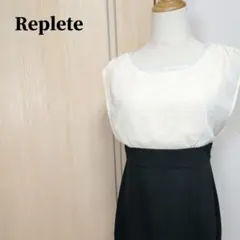 Replete　リプリート　ビーズ装飾＆バックリボン付花柄レースミニワンピース