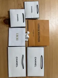 CHANEL DIOR LOUIS VUITTON ショップ袋 6枚セットのサムネイル