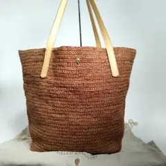 ヘレンカミンスキー トートバッグ ラフィア 赤茶 A4 肩掛け ビジネス 内袋のサムネイル