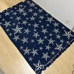 【BAYFLOW】星柄ネイビーラグ フリンジ付き135×200【ロンハーマン】