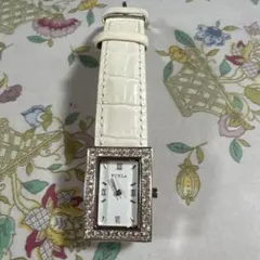 PURLA ホワイトレザー アナログ腕時計