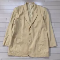 9.28パパス コットン テーラードジャケット L 黄色 ベージュ 3つボタン