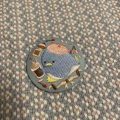 サンリオ　ビスケット3 刺繍　缶バッジ　タキシードサム