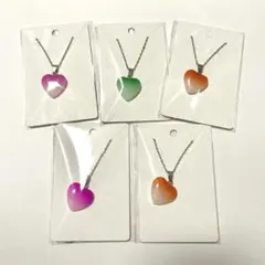 ハート型ネックレス5個セット アクセサリー まとめ売り レディース ペンダント