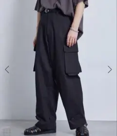 JUNRED カーゴパンツ　黒　メンズSのサムネイル