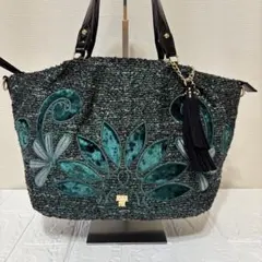 ✨美品✨ANNA SUI ショルダー　ハンドバッグ 2way エメラルドグリーンのサムネイル