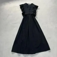 美品✨アナイ プリーツティアードロングワンピース ブラック 上品 38