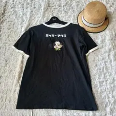 限定　4950円フラッグシップ東京　レトロ喫茶　ミッキー　リンガーTシャツのサムネイル