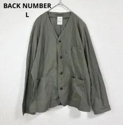 【バックナンバー】ノーカラージャケット メンズ カジュアル カーキ L