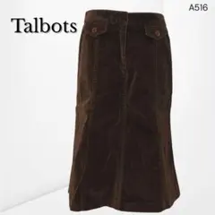 【タルボット】 コーデュロイAラインスカート ブラウン ストレッチ素材 6P