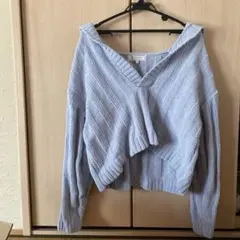 ライトブルー セーター